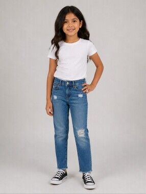LEVIS HIgh Rise Straight Distressed Fryed Hem 6Reg